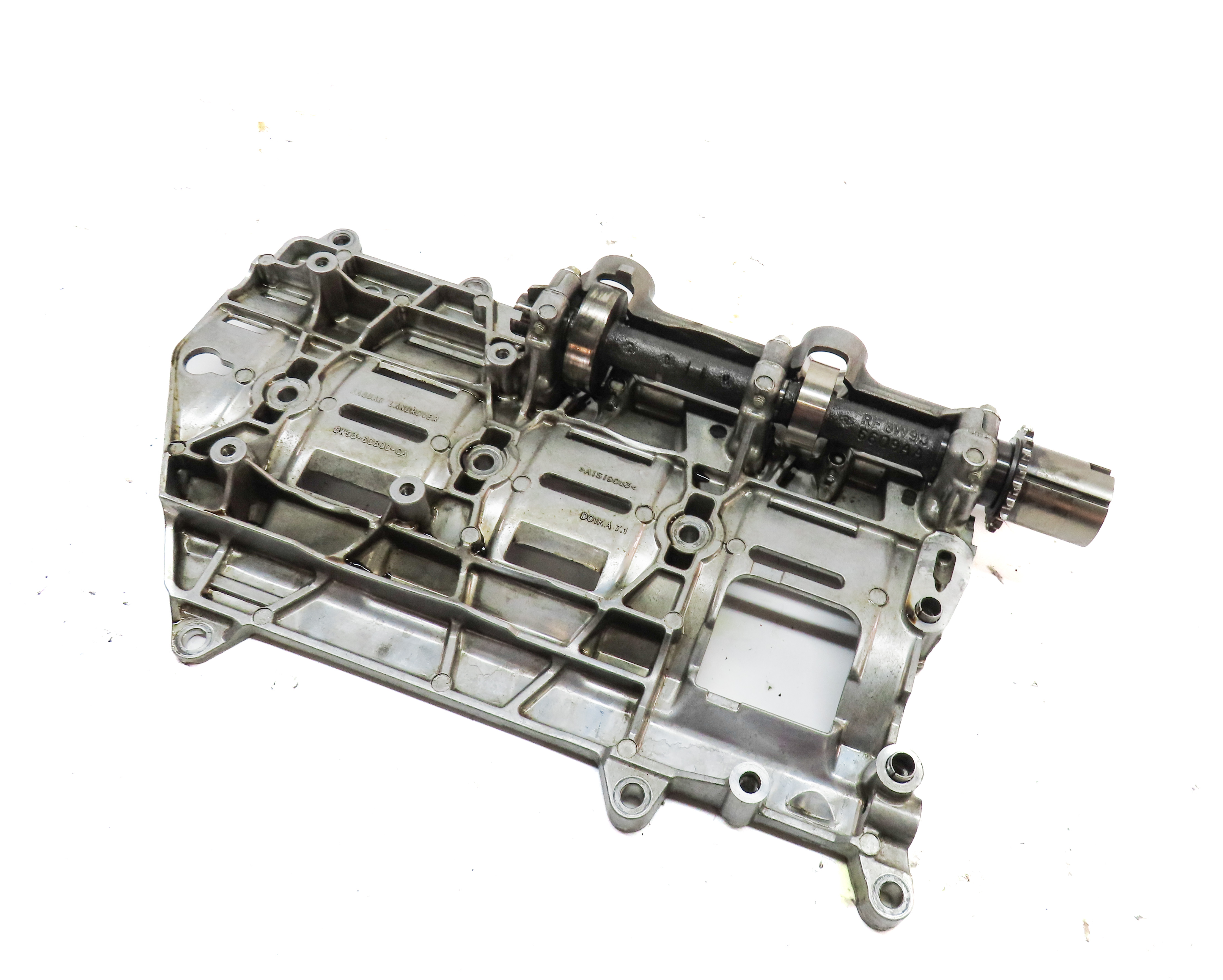 2014 RANGE ROVER SPORT (L494) 3.0L SUPER ENGINE MOTOR OIL BAFFLE TRAY w/ SHAFT — exact item pictured